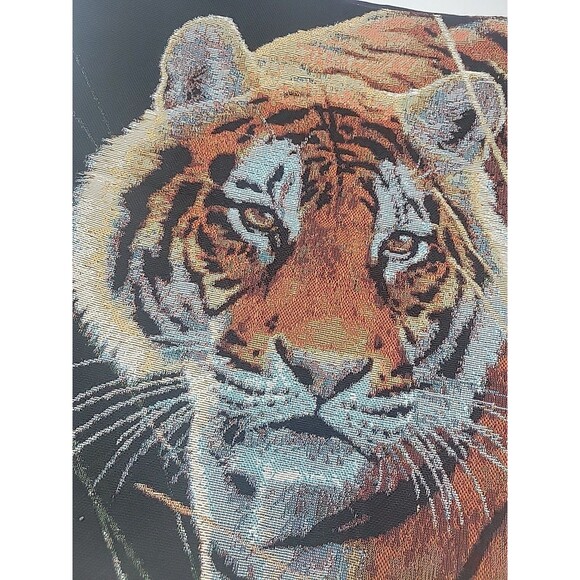 Bengal Tiger Scene Weaver Tote Bag Designer By AL Agnew Exc Cond Made In The USA - Picture 5 of 10